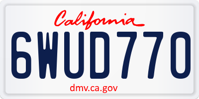 CA license plate 6WUD770