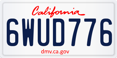 CA license plate 6WUD776