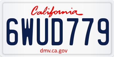 CA license plate 6WUD779