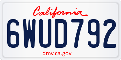 CA license plate 6WUD792