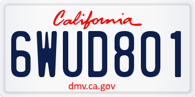 CA license plate 6WUD801