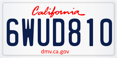 CA license plate 6WUD810