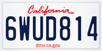CA license plate 6WUD814