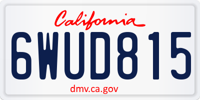 CA license plate 6WUD815