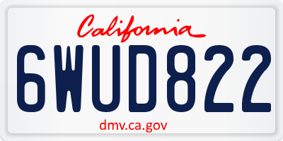 CA license plate 6WUD822