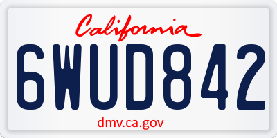 CA license plate 6WUD842