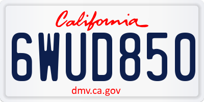 CA license plate 6WUD850