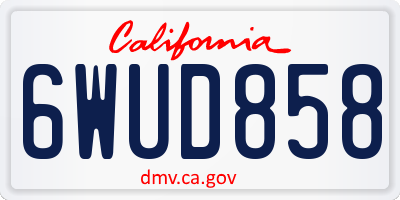 CA license plate 6WUD858