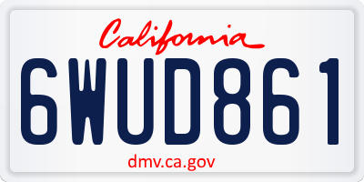 CA license plate 6WUD861
