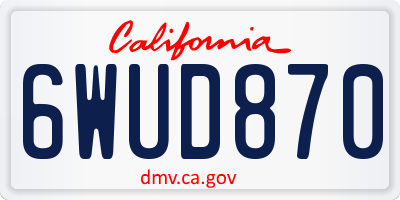 CA license plate 6WUD870