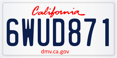 CA license plate 6WUD871