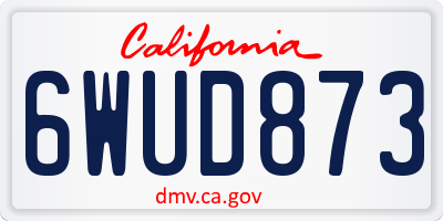 CA license plate 6WUD873