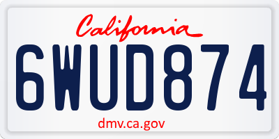 CA license plate 6WUD874