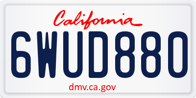 CA license plate 6WUD880