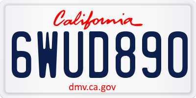 CA license plate 6WUD890