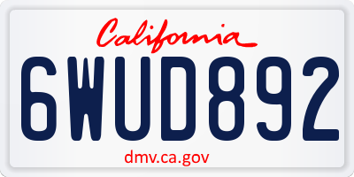 CA license plate 6WUD892