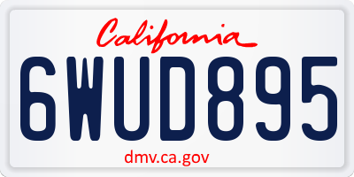 CA license plate 6WUD895