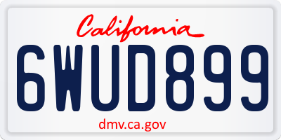 CA license plate 6WUD899