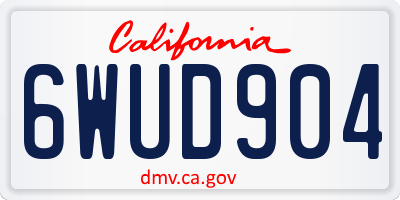 CA license plate 6WUD904