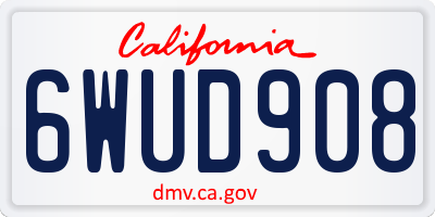 CA license plate 6WUD908