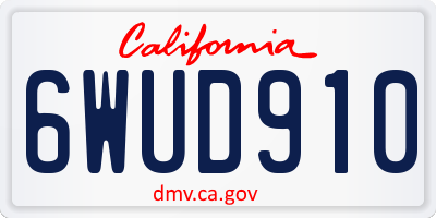 CA license plate 6WUD910