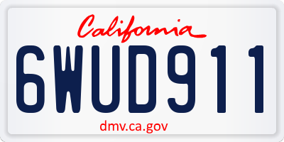 CA license plate 6WUD911