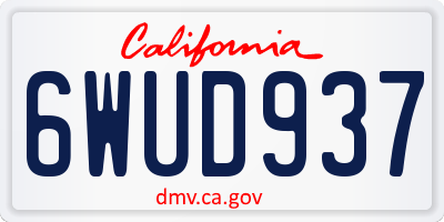 CA license plate 6WUD937