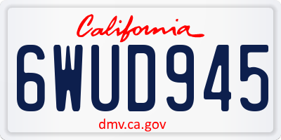 CA license plate 6WUD945