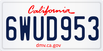 CA license plate 6WUD953