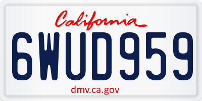CA license plate 6WUD959