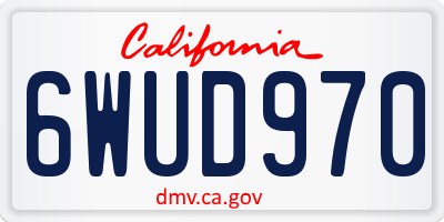 CA license plate 6WUD970
