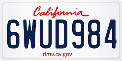 CA license plate 6WUD984