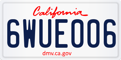 CA license plate 6WUE006