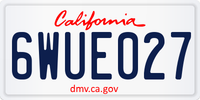 CA license plate 6WUE027