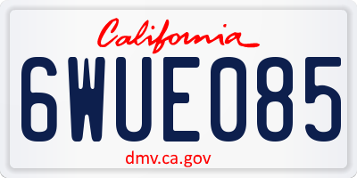 CA license plate 6WUE085