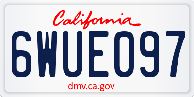 CA license plate 6WUE097