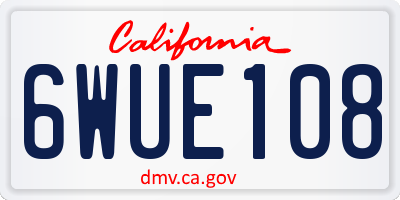 CA license plate 6WUE108