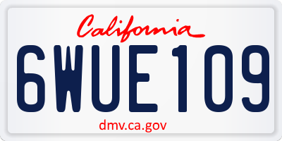CA license plate 6WUE109