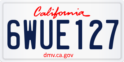 CA license plate 6WUE127