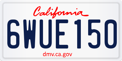 CA license plate 6WUE150