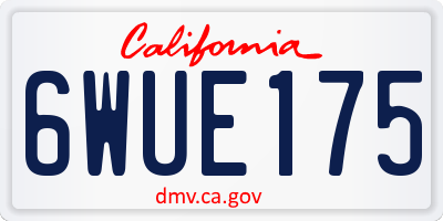 CA license plate 6WUE175