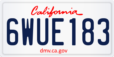 CA license plate 6WUE183