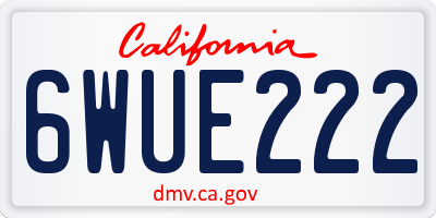 CA license plate 6WUE222