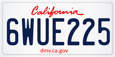 CA license plate 6WUE225