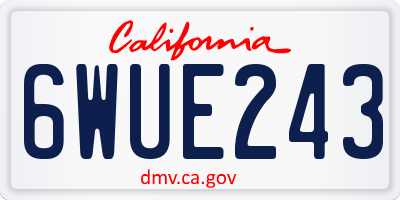 CA license plate 6WUE243