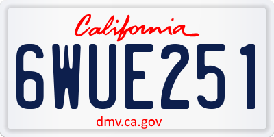 CA license plate 6WUE251