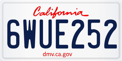 CA license plate 6WUE252