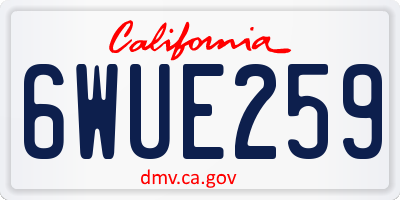CA license plate 6WUE259