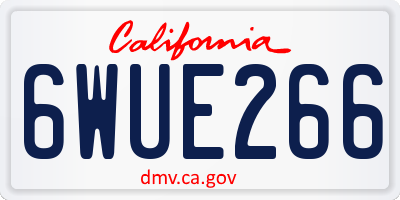 CA license plate 6WUE266