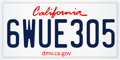 CA license plate 6WUE305